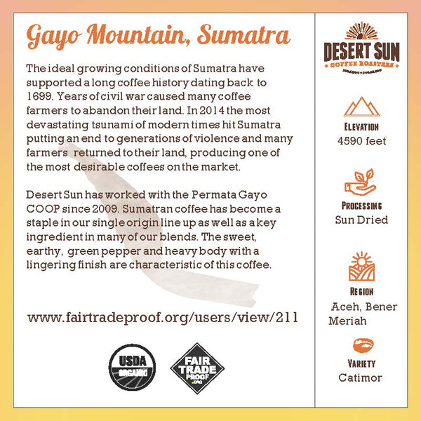 Desert Sun Coffee Sumatra farm profile